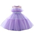 thumbnail image 2 of EGNMCR Robes de Soirée pour Femmes, Robes Formelles pour Femmes, Robes de Cocktail pour Femmes Robe Fille Robe Tout-Petit Filles Tulle Broderie Strass Nœud Robe de Fête d'Anniversaire Longues Robes Robe Fille, 2 of 9