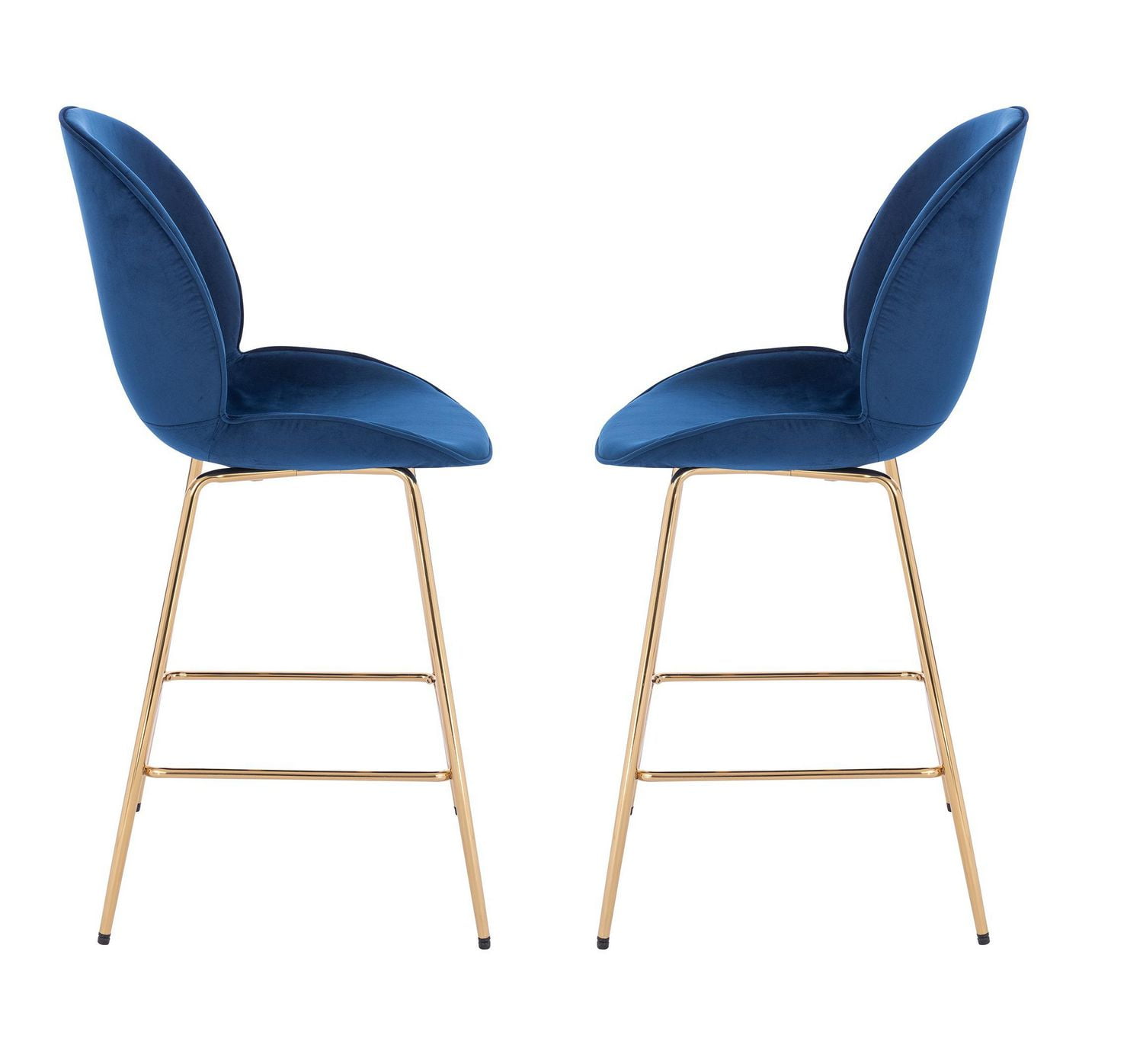 Lot de 2 tabourets Lotus bleus pour salle à manger