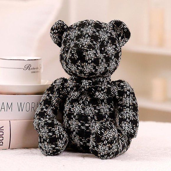 New Style Luxury Gold Filigree 23cm Stuffed Teddy Bear Dolls Patch Bears Plush Toys Best Gift For Children Kids Wedding Gifts
