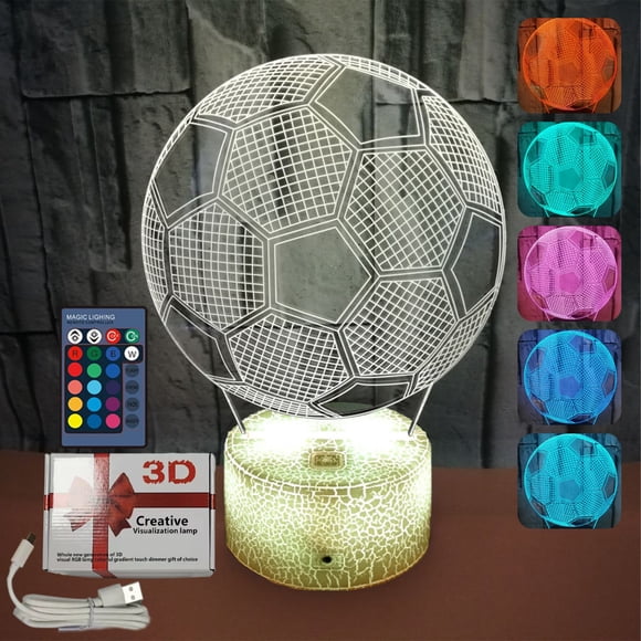 Amzcrzy Home Appliances, Kids Night Light Football Optical Lamp With Remote Control 16 Colors Changing Soccer Birthday Xmas Valentine's Day Gift Idea For Sport Fan Boys Girs, Night Light