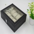 thumbnail image 3 of Boîte de Collection de Montres Portable avec 10 Compartiments en Cuir de Première Qualité Boîtier de Rangement de Fabrication Fine, 3 of 5