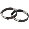 thumbnail image 2 of Stainless Steel PU Bracelet,2Pcs Bracelets Simple Hand‑Woven PU Bracelets Buckle Bangle Exceptional Craftsmanship, 2 of 5