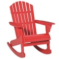 thumbnail image 1 of Outsunny Wooden Adirondack Rocking Muskoka Chair with Slatted Wooden Design, Fanned Back and Classic Rustic Style, Red, 1 of 9