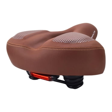 Comfortable Saddle Cycling Accessories Cushion Shockproof Biking Bike Seat Widen Thicken Mountain Breathable for Men brown with taillight