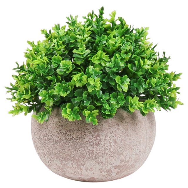 Artificial Plant Potted Lifelike Round Fake Greenery Plant Faux Plant Decoration