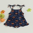 thumbnail image 3 of Bébé Halloween Filles Romper Sans Manches Citrouille Impression Shorts une Pièce Vêtements, 3 of 7
