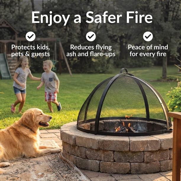 Sunnydaze Outdoor Heavy-Duty Steel Mesh Round Easy-Opening Camp