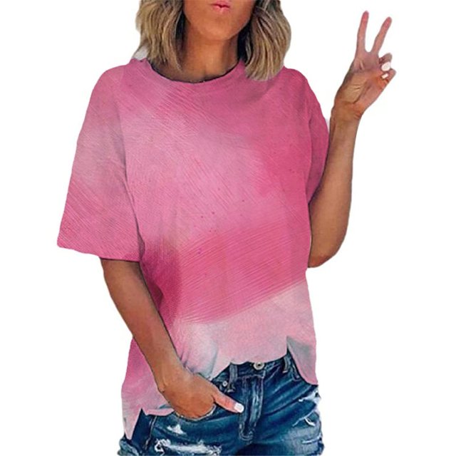 Wolfast T-Shirts pour Femmes Mode T-Shirt Imprimé Manches Courtes Blouse Col Rond Hauts Décontractés Manches Courtes Blouses pour Femmes
