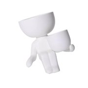Ceramic Flower Pot Human Flower Vase Plant Pot Ornaments Potted Plant Containers Planter White 10x9x6cm