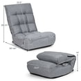 thumbnail image 2 of Costway 4-Position Floor Chair Folding Lazy Sofa w/Adjustable Backrest& Headrest Gray, 2 of 10