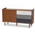 thumbnail image 1 of Bowery Hill Walnut Brown and Grey Finished Wood 6-Drawer Dresser, 1 of 9