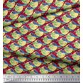 thumbnail image 2 of Soimoi Satin Silk Fabric Bird,Palm Tree & Sun Nature Printed Fabric 1 Yard 42 Inch Wide, 2 of 3