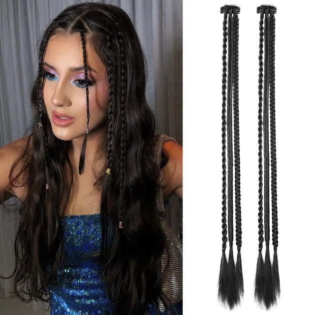 Holiday Deals! Gspmoly Human Hair Wigs, Clip-In Braiding Hair Extensions Braiding Extensions with Hair Clip 22 Inches Lace Front Wigs