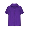 thumbnail image 4 of Yuyuzo Womens Button down Shirts Short Sleeve V Neck Tshirts Solid Color Office Work Tops Blouses, 4 of 6