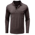 thumbnail image 2 of RXIRUCGD Blouse à Col Rabattu à Manches Longues et à Blocs de Couleur pour Hommes, Café, Taille : L, 2 of 5