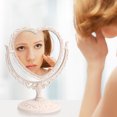 thumbnail image 2 of 1pc Heart Shaped Vanity Mirror Tabletop Double Sided Mirror Rotatable Vanity Mirror Desk Mirror, 2 of 6
