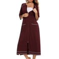 thumbnail image 3 of yievot Robe de Maison pour Femmes Longue à Fermeture Éclair devant Peignoirs Chemises de Nuit avec Poches Tenue d'Intérieur, 3 of 4