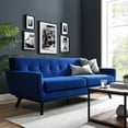 thumbnail image 1 of Modway Engage Performance Velvet Sofa in Navy, 1 of 8