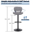 thumbnail image 3 of Walsunny Adjustable Bar Stools Set of 4 Leather Upholstered Swivel Counter Stools Counter Height Bar Stools with Large Base, Room Bar, Grey, 3 of 5