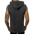 thumbnail image 2 of Innerwin Débardeurs à Capuche Sans Manches pour Hommes Été Fermeture Éclair Coupe Régulière Gris Foncé S, 2 of 3