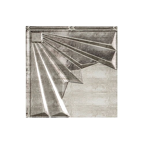 Fasade Easy Installation Art Deco Crosshatch Silver Glue Up Ceiling Tile/ Ceiling Panel (12" X 12" Sample)