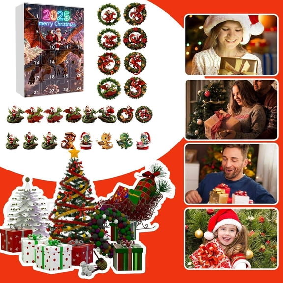 ERK Décorations de Noël Calendrier de l'Avent 2D Père Noël 2025 Comprend 24 Parfait pour un Adolescent
