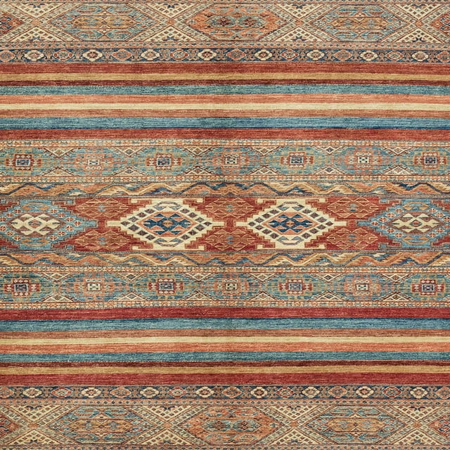 Ahgly Company Tapis d'Intérieur Carrés Abstraits Brun Chameau, Tapis de Zone Abstraits, 5 Pieds Carré