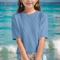thumbnail image 3 of T-Shirts pour Filles Coupe Ample Col Rond Basique Blouses d'Été pour Enfants 6-14 Ans, 3 of 3