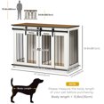 thumbnail image 2 of CoSoTower Meuble pour Cage de Chien 47 Pouces avec Panneau de Séparation, Chenil en Bois pour Grandes Races, Table d'Appoint pour 2 Petites Races avec 2 Designs de Pièces, 2 Portes Coulissantes, Blanc, 2 of 7