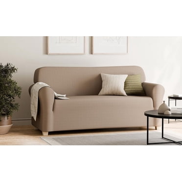 SmartFit Pixel Soft Stretch Sofa Slipcover, 1-Piece, Sand