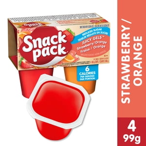Snack Pack® Juicy Gels® Pas de sucre ajouté Fraise et orange tasses de jus de fruits