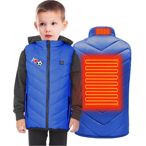 LOVZFMLL Vestes pour Filles Enfants USB à Température Constante Intelligente Chauffée Manteau Grande Taille pour Garçons Filles Hiver Veste Manteau Chauffé 2 Zones 12-13 Ans