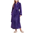 thumbnail image 1 of FAIWAD Women's Flannel Thickened Nightgown Soft Warm Fuzzy Fleece Robe Solid Color Bathrobe Loungewear with Pockets, 1 of 7