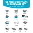 thumbnail image 4 of Gotham Steel Nonstick Pots and Pans 20 Piece Kitchen Ceramic Cookware Bakeware Set Aqua Blue, 4 of 7