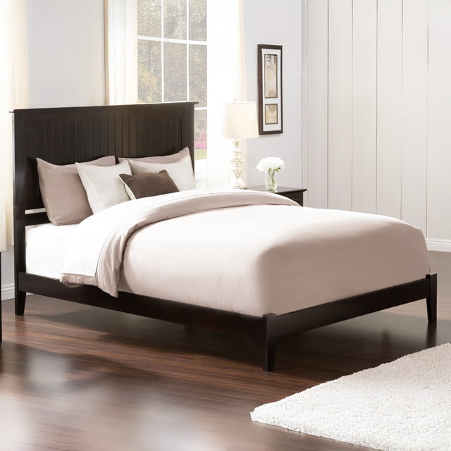 Nantucket Lit Plateforme Grand en Bois Massif, Couleur Espresso