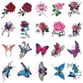 thumbnail image 1 of Holiday Gifts! Gspmoly Temporary Tattoos, Rose Stickers Color Printing Stickers Fake Tattoos, 1 of 1