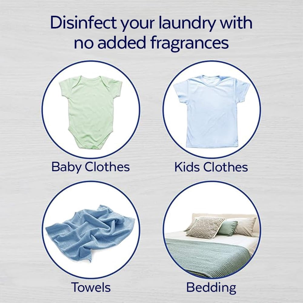 Lysol Désinfectant à lessive gratuit et transparent, sans parfum, sans colorants, 0 % d'eau de Javel, tue 99,9 % des virus et bactéries, 1.2 l