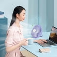 thumbnail image 2 of Purple Usb Rechargeable Hanging Ceiling Fan Multi Function Silent Desktop Fan Portable #45445, 2 of 8