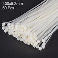 thumbnail image 2 of Unique Bargains Nylon Cable Ties 16-Inch Self-Locking Zip Ties 0.2-Inch Width White 50pcs, 2 of 2
