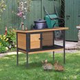 thumbnail image 2 of PawHut Rabbit Hutch Elevated Bunny Cage with Tray and Openable Roof, 2 of 10