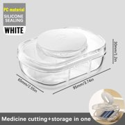 LSLJS Pills Case Box, Pills Holder Pills Container, Travel Case, Two In One Multifunctional Medication Box, Portable Packaging Box, Medication Cutter