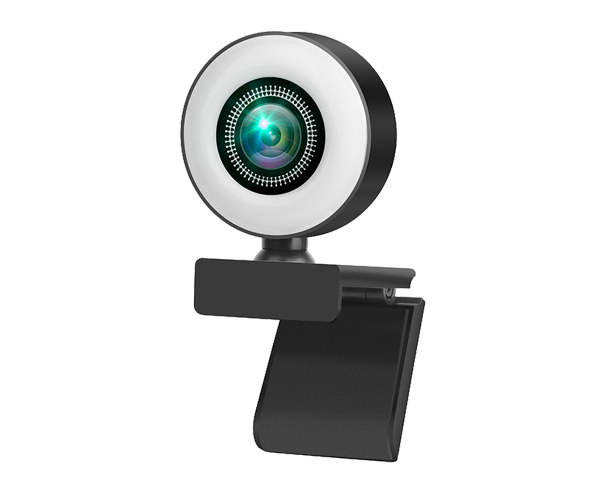 Computer Camera No Delays High Clarity Auto Focus 360 Degree Rotation Web Camera for Video Chat - Black White