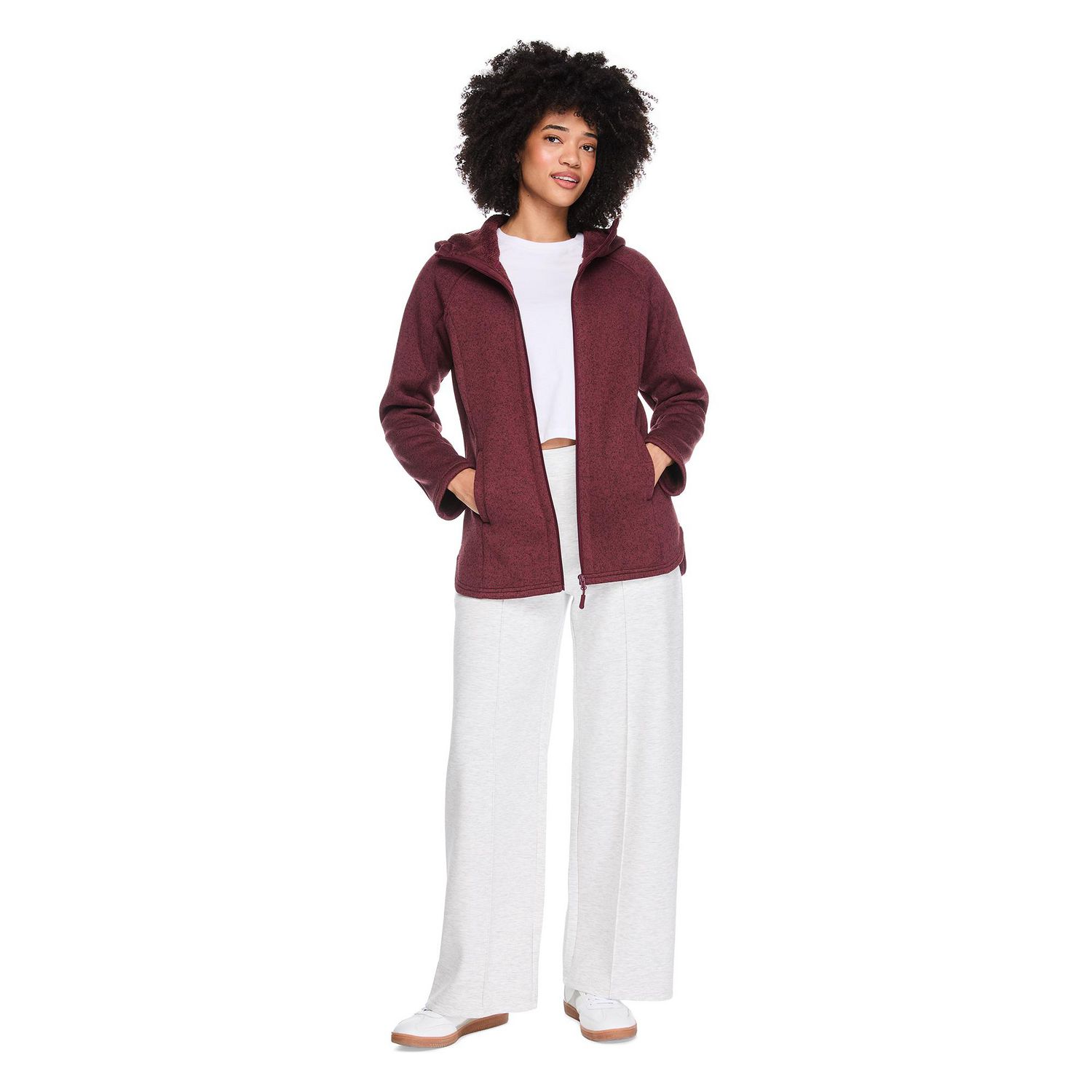 Veste zippée en fausse peau de mouton George pour femmes