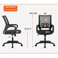 thumbnail image 3 of BestOffice Ergonomic Computer Office Chair, Mid-Back Adjustable Swivel Task Chair with Lumbar Support, Mesh/Fabric, Black, 3 of 7