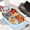 thumbnail image 2 of Agiferg Thermal Insulation Bento 4 Grids With Soup Bowl Lunch Box Tableware Set Portable Lunch Box Student Lunch Box, 2 of 6