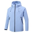 thumbnail image 1 of Pisexur Windbreaker Jacket Men's Mode Décontractée Couleur Unie Poches Fermeture Éclair Jacket Manches Longues à Capuche Décontracté Extérieur Coat Randonnée Jacket Men Rain Coat Grande Taille Jackets for Men, 1 of 4