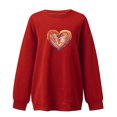 thumbnail image 2 of 2023 Sweat-Shirt Oversize pour les Femmes Amour Décontracté à Manches Longues Col Rond Velours Décolleté Épaule Régulière à Capuche Tops Ample, 2 of 5