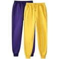 thumbnail image 1 of Pisexur 2PC Womens Sweatpants Solid Color Elastic High Waist Yoga Pants Casual Baggy Drawstring Workout Jogging Pants Oversized Straight Leg Sweatpants Plus Size Sweatpants with Pockets S-3XL, 1 of 2