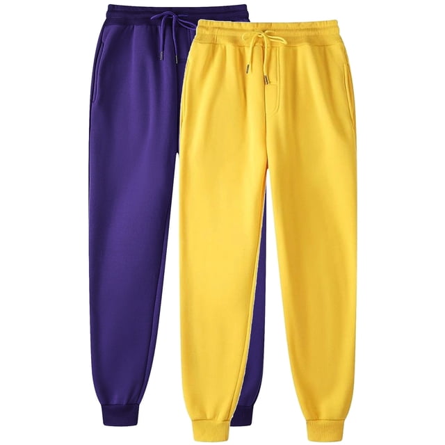 Pisexur 2PC Womens Sweatpants Solid Color Elastic High Waist Yoga Pants Casual Baggy Drawstring Workout Jogging Pants Oversized Straight Leg Sweatpants Plus Size Sweatpants with Pockets S-3XL