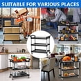thumbnail image 3 of AKDSteel Heavy Duty 3-Tier Rolling Utility Cart – 500lb Capacity, Locking Wheels, Anti-Rust Plastic & Metal Frame, for Warehouse, Office, Kitchen, Restaurant, 3 of 8